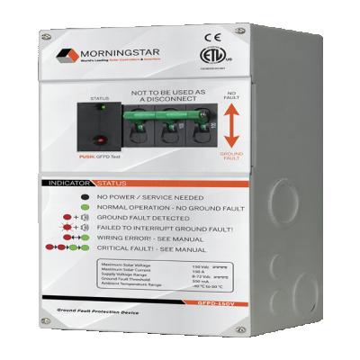 China For all TS-MPPT controllers below 600V Morningstar GFPD-150V ground fault protection device for sale