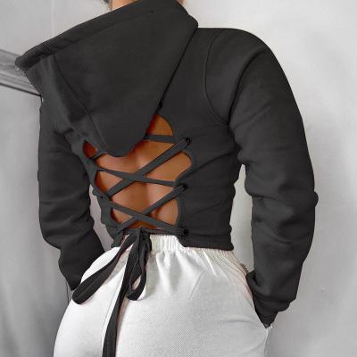 China The Other High Street Women's Open String Sexy Loose Oversized Sweatshirt Womens Backless Hoodie for sale