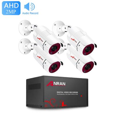 China Built-in Siren Plastic Security 2MP HD 1080p Camera Kit 4CH AHD DVR Video Surveillance Outdoor Home CCTV System for sale