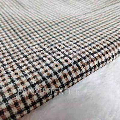 China Cheap fan xie breathable textile for knitting polyester yare rayon stretch plaid dye spandex nylon jacquard fabric for sale