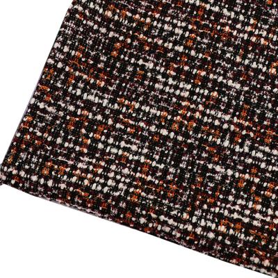 China Orange Jacquard Polyester Cotton Spandex Fashion Cloth Coat Skirt Coat Jacket Fabric for sale