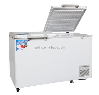 China Hotel SUILING 550Litre Commercial Solid Top Two-Door Chest Freezer Refrigerators / Kitchen Meat /food Freezer For Store BD-550 for sale