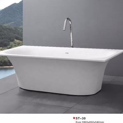 China Resin Modern Solid Outdoor Stone Bathtub, Modern Faux Stone Bathtub Drop-In Soaking Bathtub for sale