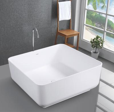 China Popular Acrylic Compound Freestanding Solid Surface White Bathtub for sale