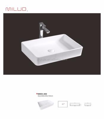 China Modern Stone Basin Resin Basin-Stone Cast Iron Countertops Long Rectangular Countertop Basin for sale