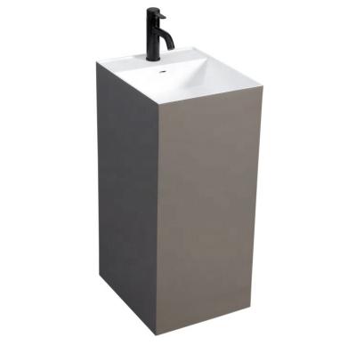 China Modern Bathroom Sink For Hotel Supplier Rectangular Custom Modern Simple Style Solid Outdoor Mat White for sale