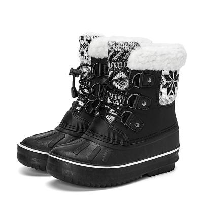 China Fashion trend fancy cold weather soft warm winter safety outdoor waterproof women and children snow boots for sale