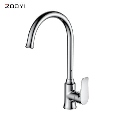 China ZOOYI Faucets Factory Outlet Apartment Kitchen Faucet Zinc Alloy Metered Single Handle Tap Hot And Cold Kitchen Faucet for sale