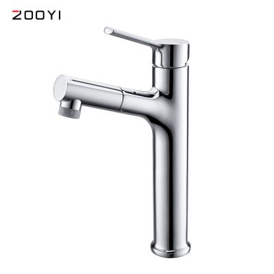 China ZOOYI Faucets New Design High Quality Metered Single Handle Deck Mounted Bathroom Chromed Brass Basin Faucet for sale