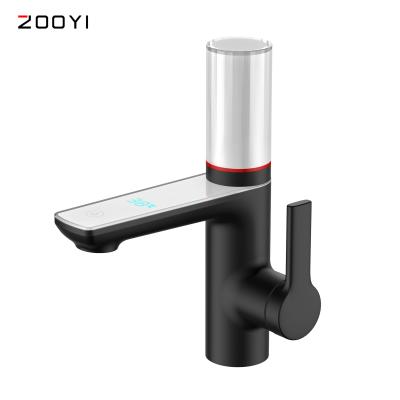 China ZOOYI Faucets Water Saving Bathroom Faucet Healthy Faucet Digital Display Metered Smart Basin Faucet With Filter Element for sale