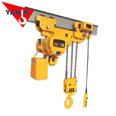 China Electric Construction Hoist 7.5t Trolley Mounted Electric Chain Hoist for sale