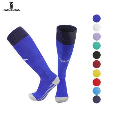 China Men Breathable Knee High Sports Socks Long Calf Football Socks Terry Breathable Soccer Stockings for sale