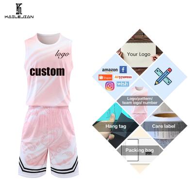 China Breathable Wholesale Sublimation Gradients Basketball Jersey Adult Youth Basketball Team Uniform Sets Custom Made for sale