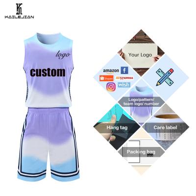 China New Design Breathable Wholesale Team Basketball Jerseys For Printing White Your Own Use Basketball Basketball Uniform for sale