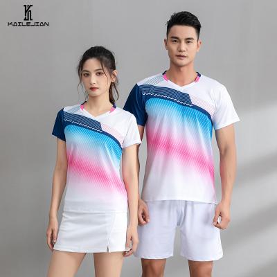 China Comfortable breathe freely high quality new design sublimation print badminton tank top ping pong sports uniform clothes for sale