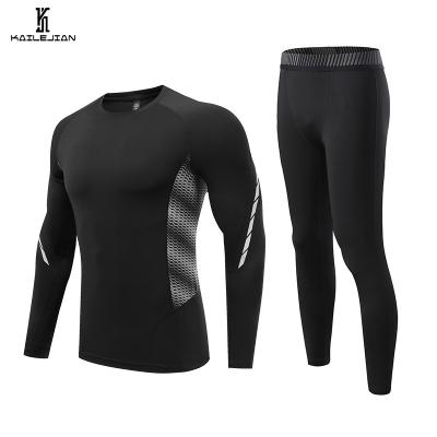 China Breathable Outdoor Running Workout Quick-drying Training Stretch Long Sleeve Sportswear Fitted T-shirt Fitness Men's Tight Sportswear for sale