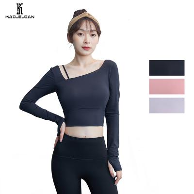 China Breathable Sports Long Sleeve T Shirt Women Sportswear Gym Fitness Sets Plus Size Shirts Gym Wear Yoga Top for sale