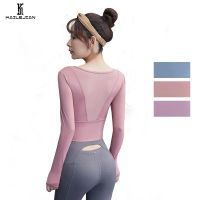 China Breathable Sexy Fitness Clothes Tops Yoga Clothes Hooded Yoga Long Sleeve Tops Long Sleve Women Yoga Tops Gym Fitness Sets for sale