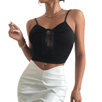 China Fashion Girl QUICK DRY Crop Tops Cotton Sexy Women's Tank Top Custom Color Sleeveless Backless Casual Casual for sale