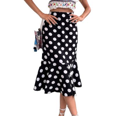 China OEM Custom Women's Dot Printing Floral Print Comfortable Casual Skirts Anti-Static Spring/Summer 2022 New Skirt for sale