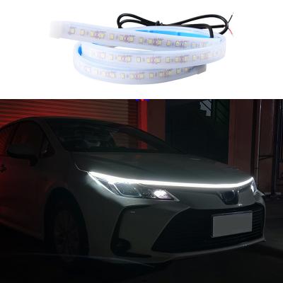 China Car Flexible Hood Light Strip Waterproof Decoration Flexible Led Backlight White Motor Cover Atmospere Auto Ambient Lamp 12V Universal for sale