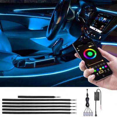 China Car Ambient Light Non Threading 64 Colors Hidden LED Car Atmosphere Auto Ambient Lighting Car Lights for sale