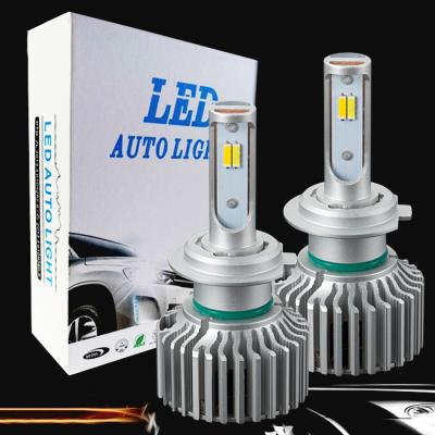 China 2Pcs T5 9006 Auto Car LED Headlight Bulbs Three Color R8 3000K 4300K ​​6000K Tricolor Auto Headlights H1 H3 H4 H7 H8 H9 H11 9005 for sale