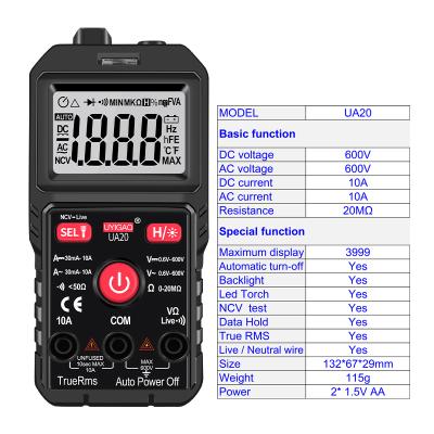 China Uyigao Factory Brands New Best Price True RMS Avometer Multimetro DMM Smart Digital Auto Range Multimeter UA20 for sale