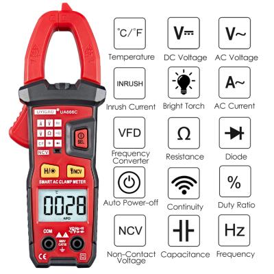 China Real Best Price AC Current Mini Digital Clamp Meter AC Unit UA666C/UA666D Clamp Smart Multimeter RMS Unit for sale