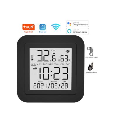 China Smart Home Tuya WiFi Temperature and Humidity Sensor Indoor Hygrometer with LCD Display Support Alexa Google Home Assistant for sale