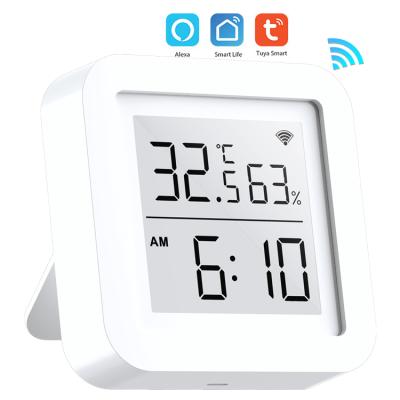 China Smart Home Household LCD Digital Thermometer Remote Control WIFI Indoor Hygrometer Control Temperature Humidity Smart Sensor for sale