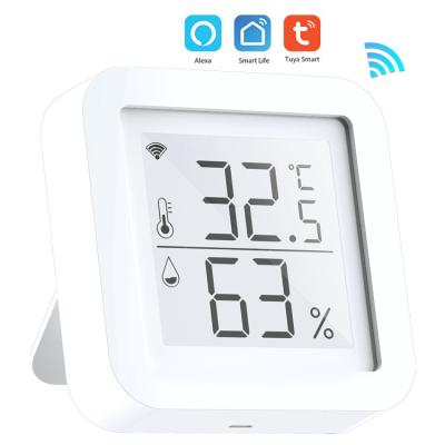 China Wireless Smart Home WiFi Temperature Humidity Monitor Temperature Humidity Sensor with TUYA APP Notice Alerts WiFi Thermometer for sale