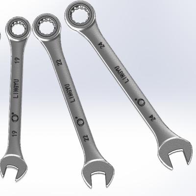 China Repair 19mm Industrial Strong Steel Sandblast Combination Metric Ratchet Wrench Set For Equipment Maninatance for sale