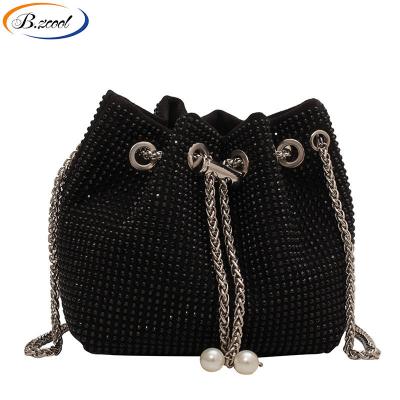 China Fashion diamonds handbags shape suction string women bags shoulder bag bucket type pure color purse and handbag RY731281 for sale