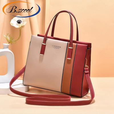 China Fashion Bolsa Contrast Color Women Bags Shoulder Bag Elegant Women Handbags Ladies PU Leather Tote Handbags Fashion RY73015 for sale