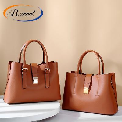 China Fashion Vintage PU Leather Bolsa Women Bags Shoulder Bag Casual Handbags Fashion Pure Color Tote Women Handbags Ladies Bags RY73017 for sale