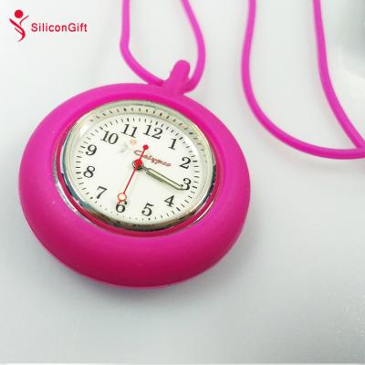 China 2021 modern hot sale round type brooch watch pocket silicone nurse doctor pin watch for sale