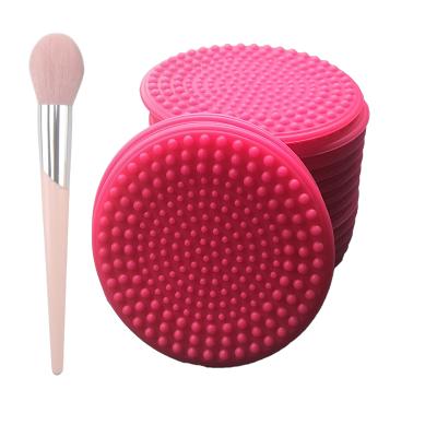 China For Makeup Brush Cleaning Food Grade / Good Quality Round Mini Silicone Makeup Brush Cleaning Mat for sale