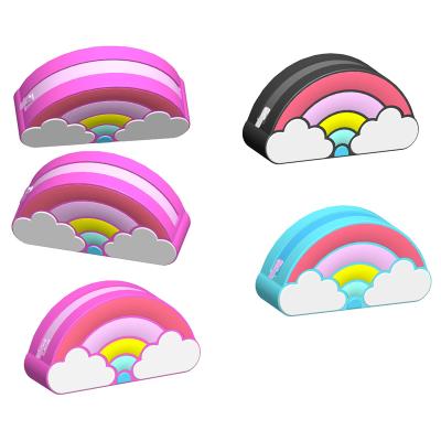 China New Cute Design Coin Purse Rainbow Silicone Coin Purse With Zipper for sale