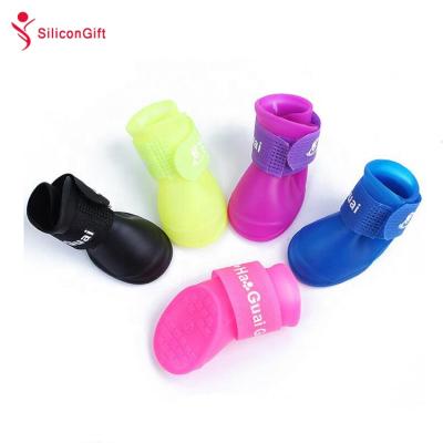 China Durable Eco-friendly Waterproof Youth Silicone Rubber Dog Cat Shoes Silicone Pet Shoes for sale