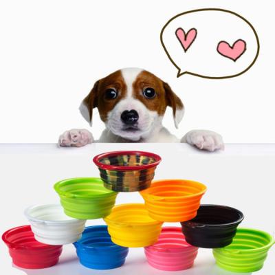 China Viable Outdoor Portable Travel Silicone Cat Bowl Small Folding Pet Bowl Pet Bowl for sale