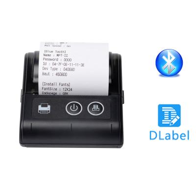 China 48mm/line Mini Portable label printer with sticker roll set suitable for mobile phone printing receipt and sticker for sale