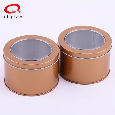 China Rose Gold 90*60MM Metal Container Recyclable Floral Coffee Bean Metal Can Tin Cans For Cake for sale