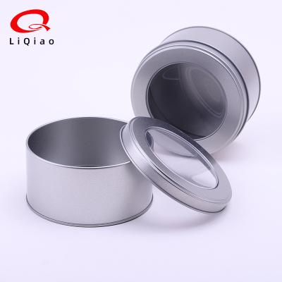 China Gift & Metal Tin Cans Round Tin Containers Empty Craft Tin Cans With Clear Top Used For Holding Coffee Beans And Gifts for sale