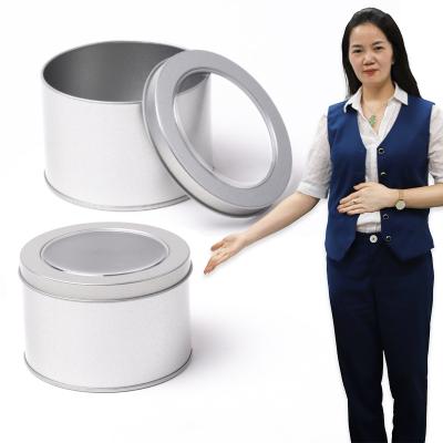 China Recyclable Custom Frosted Silver Tin Box With PVC Lid For Cake Cookie Metal Tin Box for sale