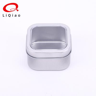 China Recycled Materials Ornament Storage Box Square Candle Tin Box 67*67*40MM Food Grade Tea Chocolate Tin Box for sale