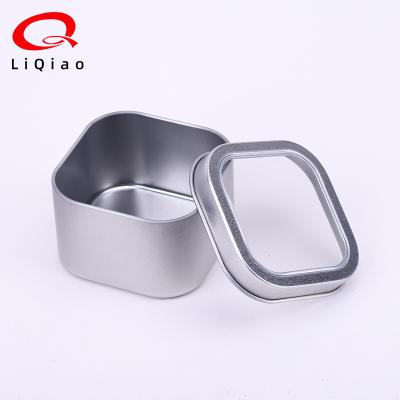 China Recycled Materials Wholesale Metal Tin Box Towel Tin Box Open Window Gift Metal Food Grade Spice Packaging for sale