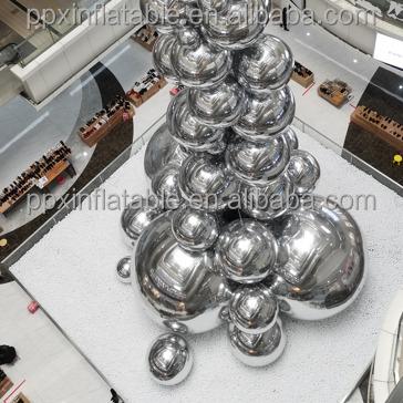 China Eco-friendly Hanging Silver Colored Outdoor Disco Mirror Ball Inflatable Mirror Ball Giant Gold Sphere Mirror With Lighting for sale