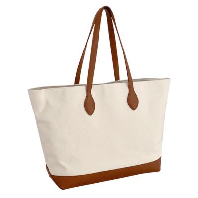 China Other OEM Large Capacity Canvas Tote Bag With Printed Logo One-Shoulder Canvas Tote Shopping Bag for sale