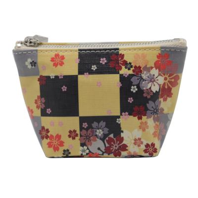 China High Quality PU Leather Print Coin Purse Mini Cherry Blossom Coin Storage Zipper Small Bag Set OEM for sale